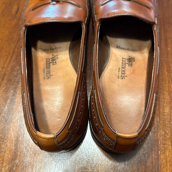 Allen Edmonds Manchester Tan Loafers Men’s US 10.5 C Wingtip - Picture 4 of 8